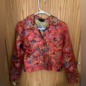 Vintage Spenser Jeremy Brocade Jacket | Art-Inspired Silky Statement Piece sz S